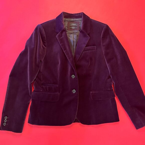 Preppy Purple Velvet Schoolboy Blazer by J.Crew, Size S - Picture 5 of 9